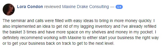 maxine drake consulting - lora condon testimonial